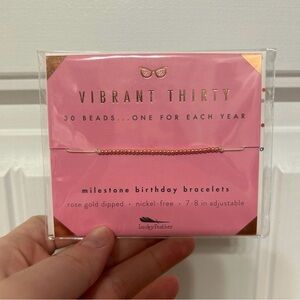 Lucky Feather Rose Gold Milestone Birthday Bracelet